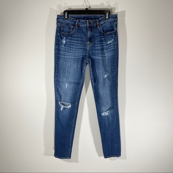 Vigoss Size 30 Waist Distressed Skinny Blue Jeans